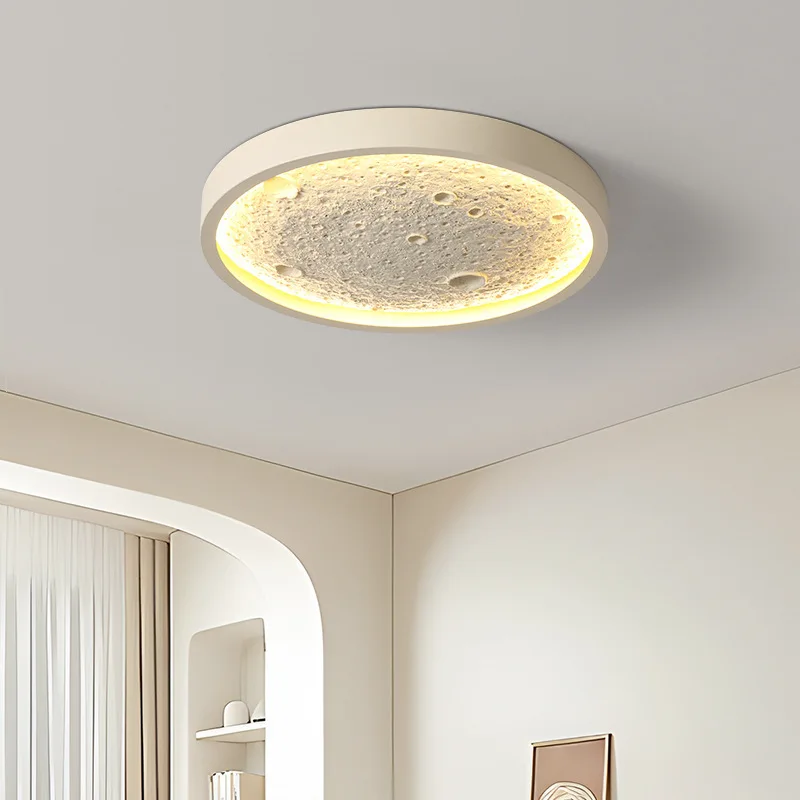 Modern Creative Relief Moon Lamp Surface Lamp Simple Living Room Background Wall Atmosphere Bedroom Moon LED Ceiling Lamp