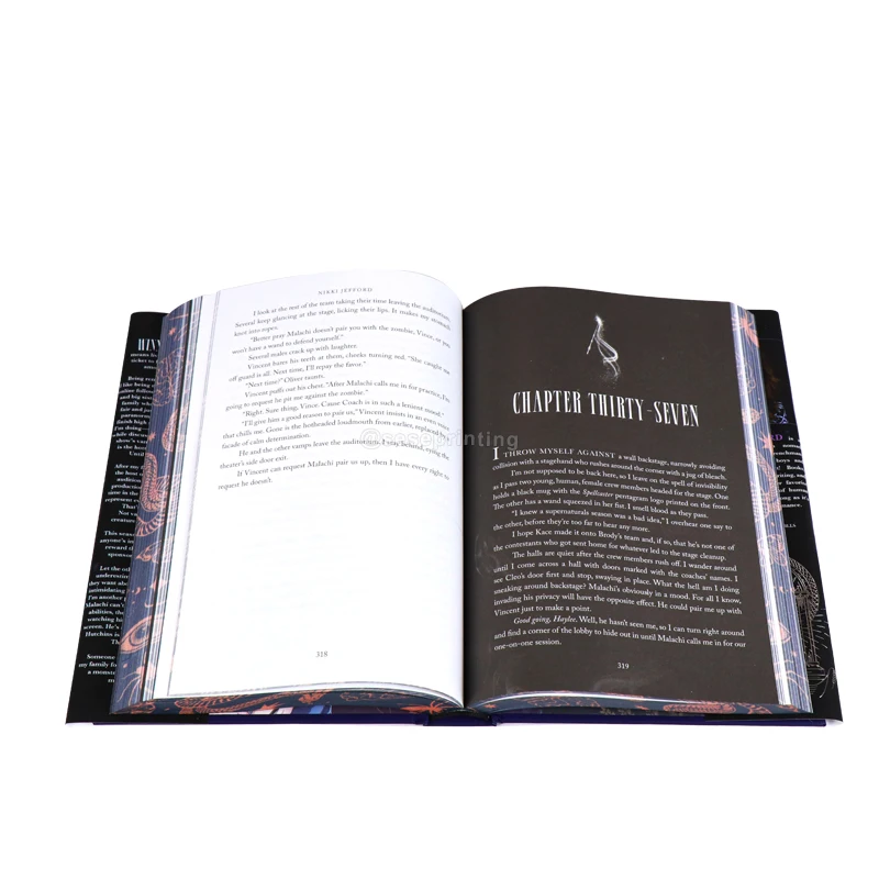 Book manufacturer custom print quality black page sprayed edges book for authors and publishers
