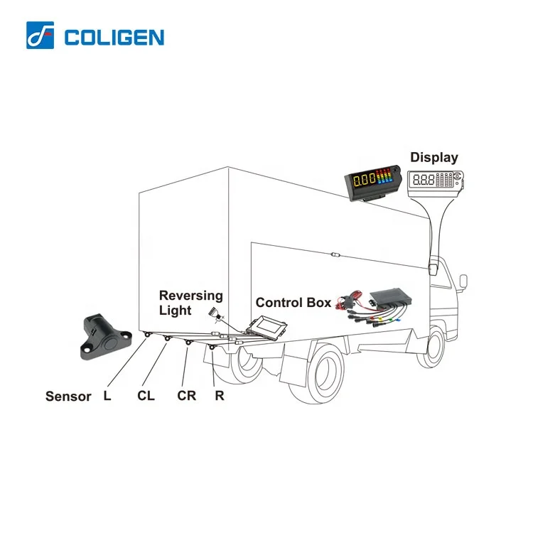 OEM Waterproof Truck Parking Sensor Kit 24V Reversing radar Buzzer Parking Sensor Blind Spot Detection