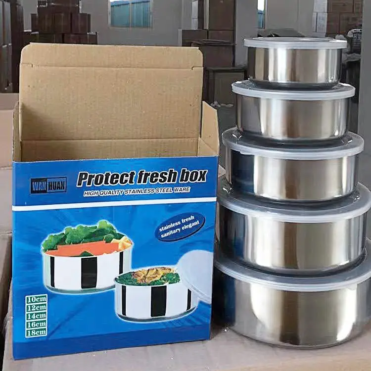 Stainless Steel 5 Pcs Modern Warmer Set Kitchen Hot Pot Inner Lid Heatable Casserole Food Storage Container