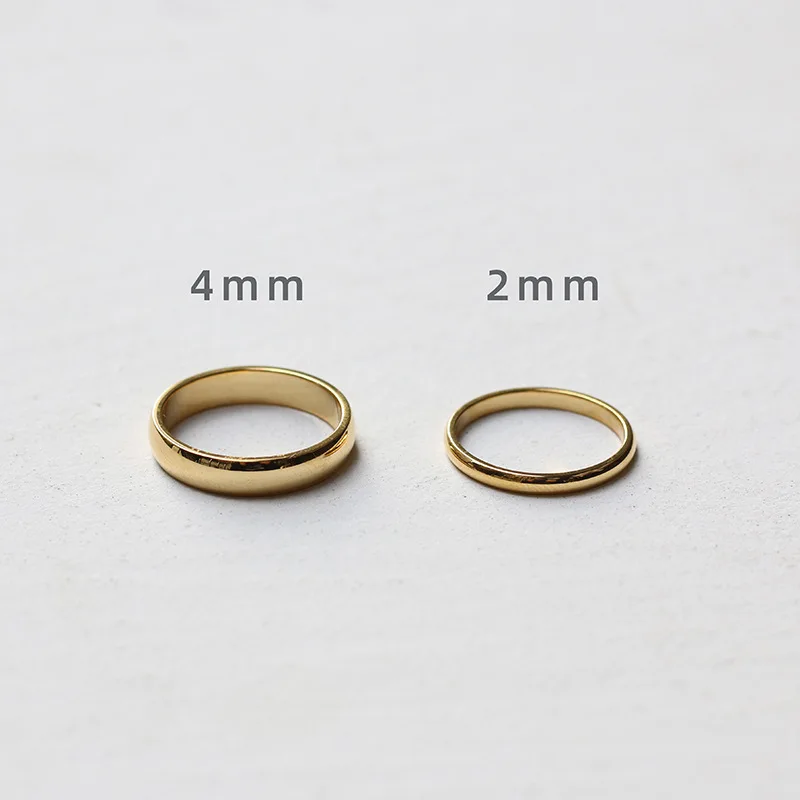 MICCI Wholesale Custom High Polished Minimalist Jewelry 2mm 4mm Titanium Stainless Steel Simple Blank Gold Thin Ring for Women