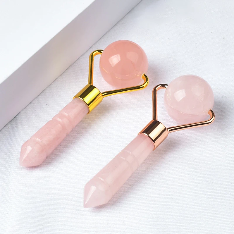 Hot-selling Rose Quartz Single head eye Roller Jade Facial Roller Massager Roller Jade for Face