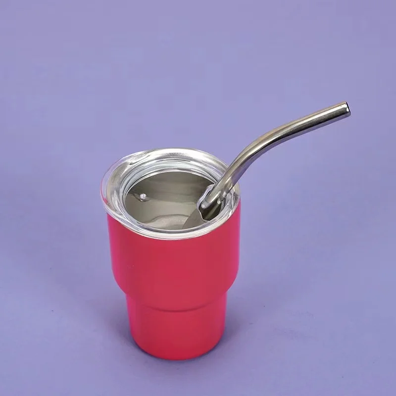 2023 Popular Mini Cup Double Wall 304/201 2oz Shot Glass Tumblers Coffee Travel Mugs Metal Tumbler With Lid With Straw