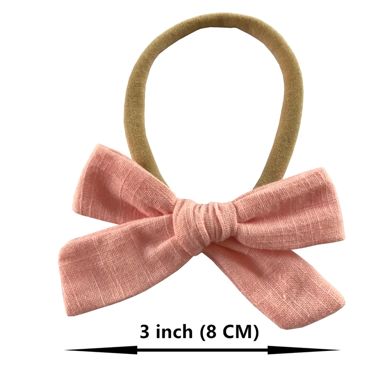 Toddler baby girls Soft 3 inch bow with Headbands with Plaid Dots Stripe fabric Hair bow hairbands Accessories Headwear