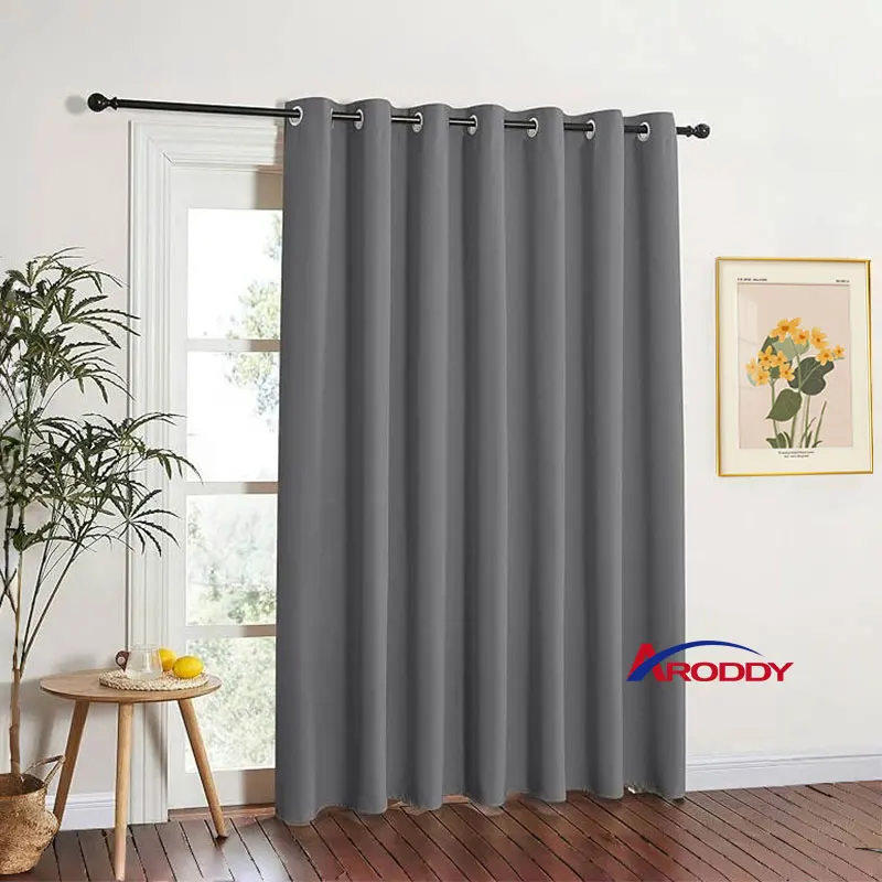 ARODDY Wholesale High End Curtain Set Cortinas Rideaux Luxury Modern Chenille Embroidery Curtains and Curtain Rod Set