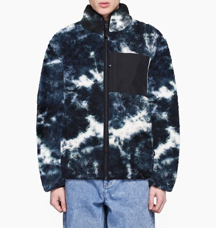 
2020 polar fleece jacket winter Tie Dye starry sky 100% polyester mens sherpa jacket 