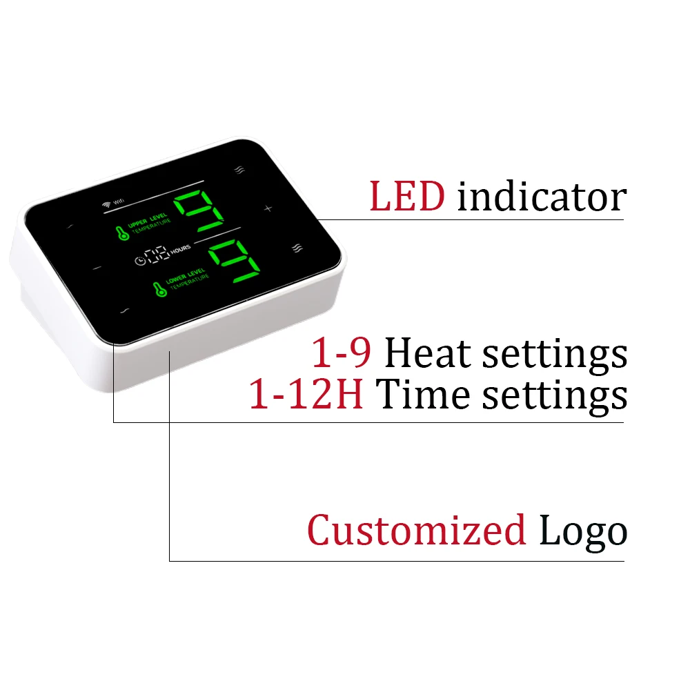 Home textile 9 heat settings programmable electric blanket timer mattress pad electric blanket