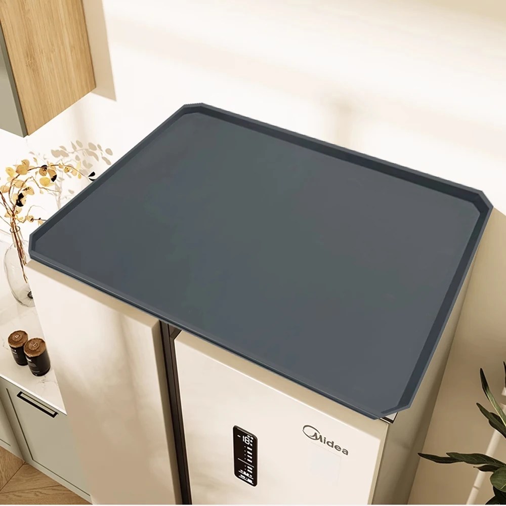 Large Waterproof Silicone Mat for Washing Machine and Dryer Dustproof Washer and Dryer Protective Top Cover Clothes Organizer
