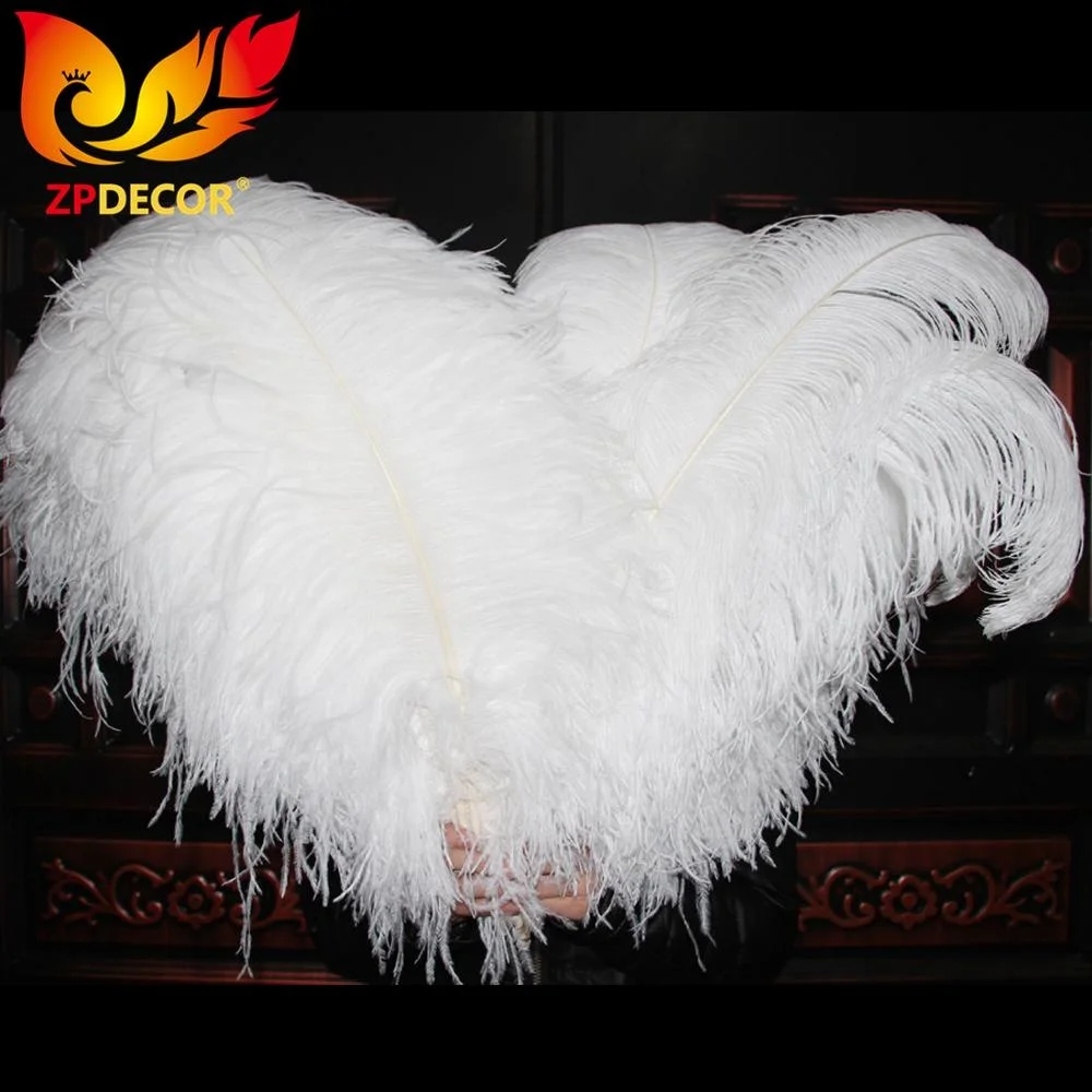 Leading Supplier from ZPDECOR Factory Wholesale Large Size 70-75 cm White Ostrich Feather for Carnival Design
