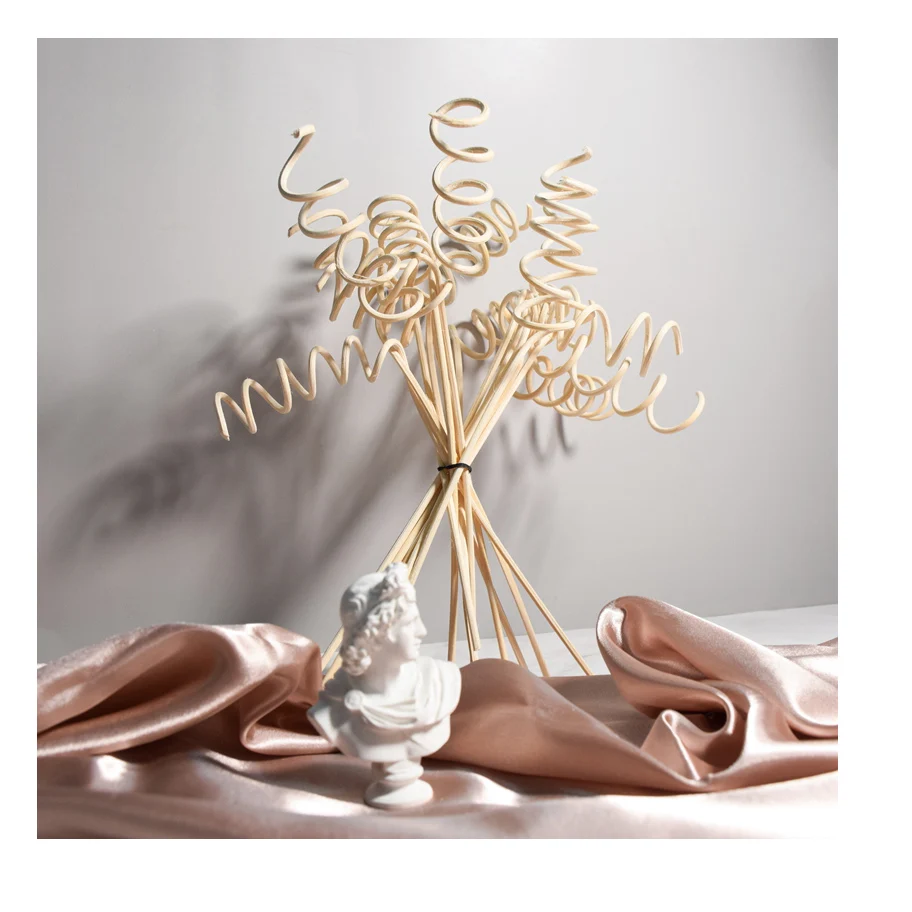 Natural Decoration eco friendly Curly Shaped Rattan Reed Diffuser Stick for Flameless Home Fragrance Reed Diffusers