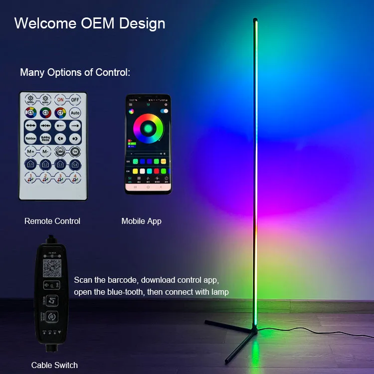 Современная роскошная напольная лампа Rgb светодиодный светильник в скандинавском стиле угловая