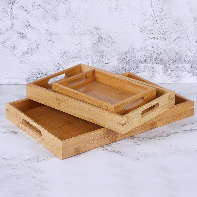 Rectangle Bamboo Breakfast Bed Carring Ottoman Tray Cheap Bamboo Trays