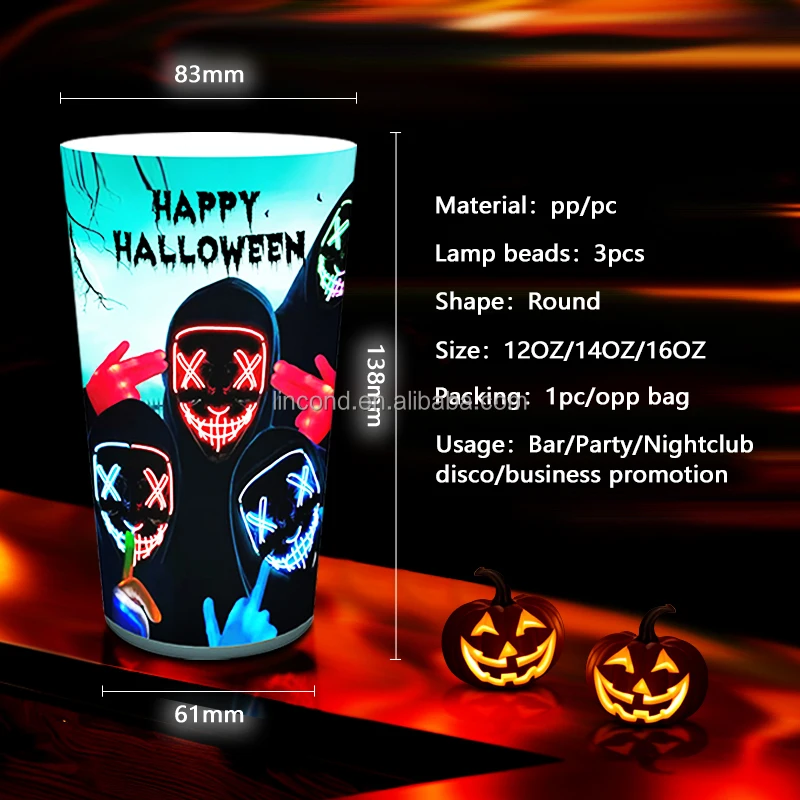 Halloween Christmas Colorful Flashing Led Champagne Glass Cup Led Plastic Cup For Bar & Party