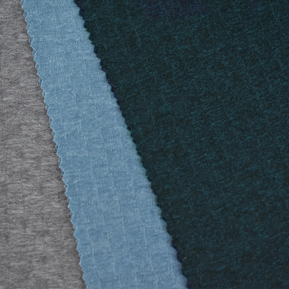 New fashion single check jacquard nylon polyester knitted spandex fabric for T-shirt 170gsm