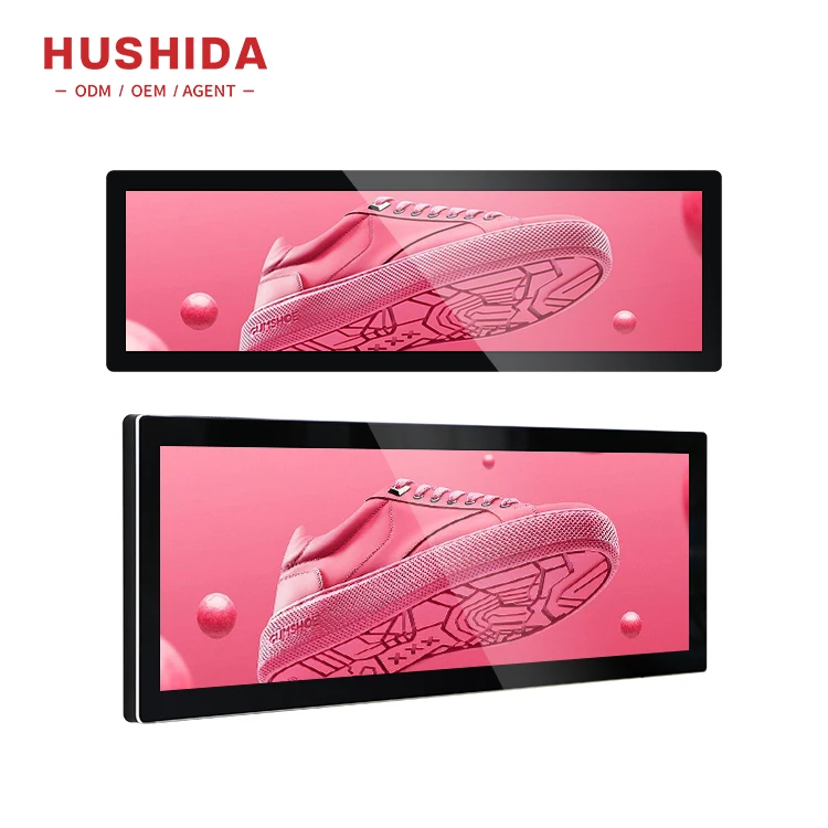 Wall Mounted Shelf Edge Stretched Bar Hd 58 86 88Inch Stretched Bar Touch Screen Lcd Display