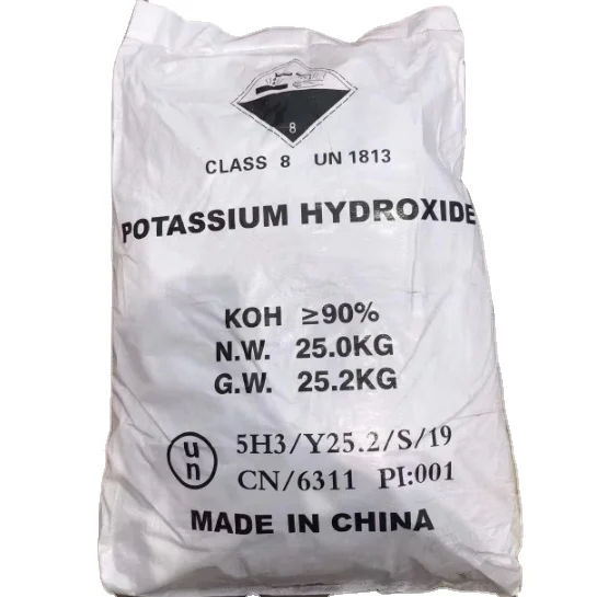 High Purity Industrial Raw Material  KOH Potassium Hydroxide 90%Min White Flakes Caustic Potash For Export