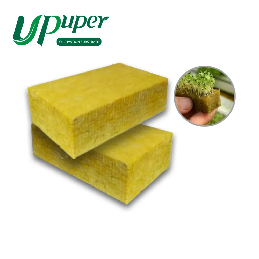 UPuper leafy vegetables growth media rock wool slabs hydroponics for growing seedlings
