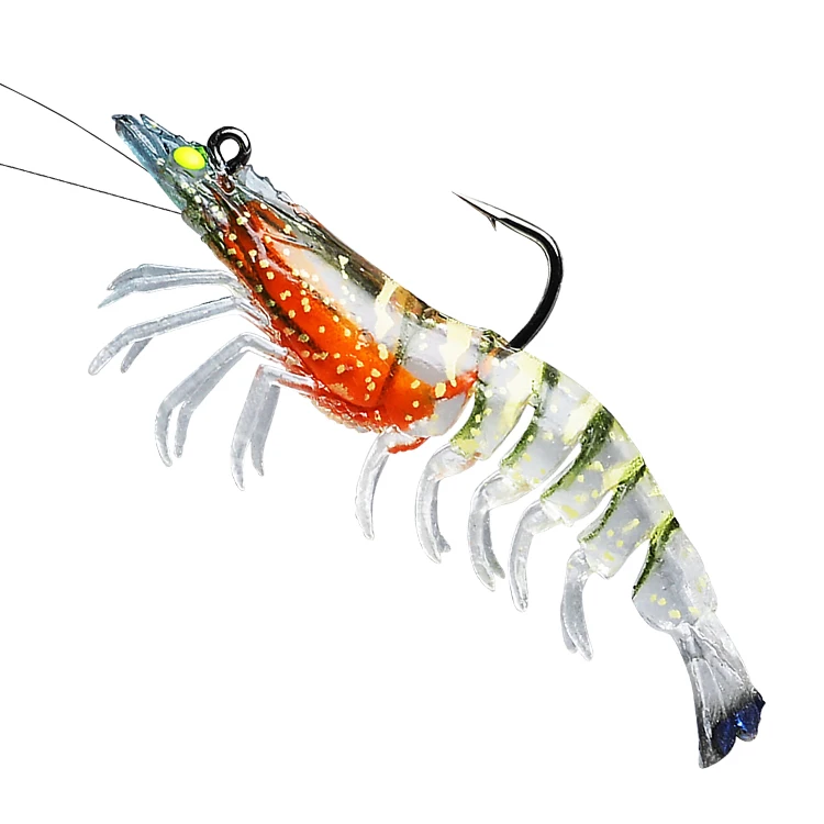 Truscend Custom Big Shrimp Lure Soft Pre-Rigged crawfish prawn Fishing Lures Jointed plastic swim baits for Wholesale