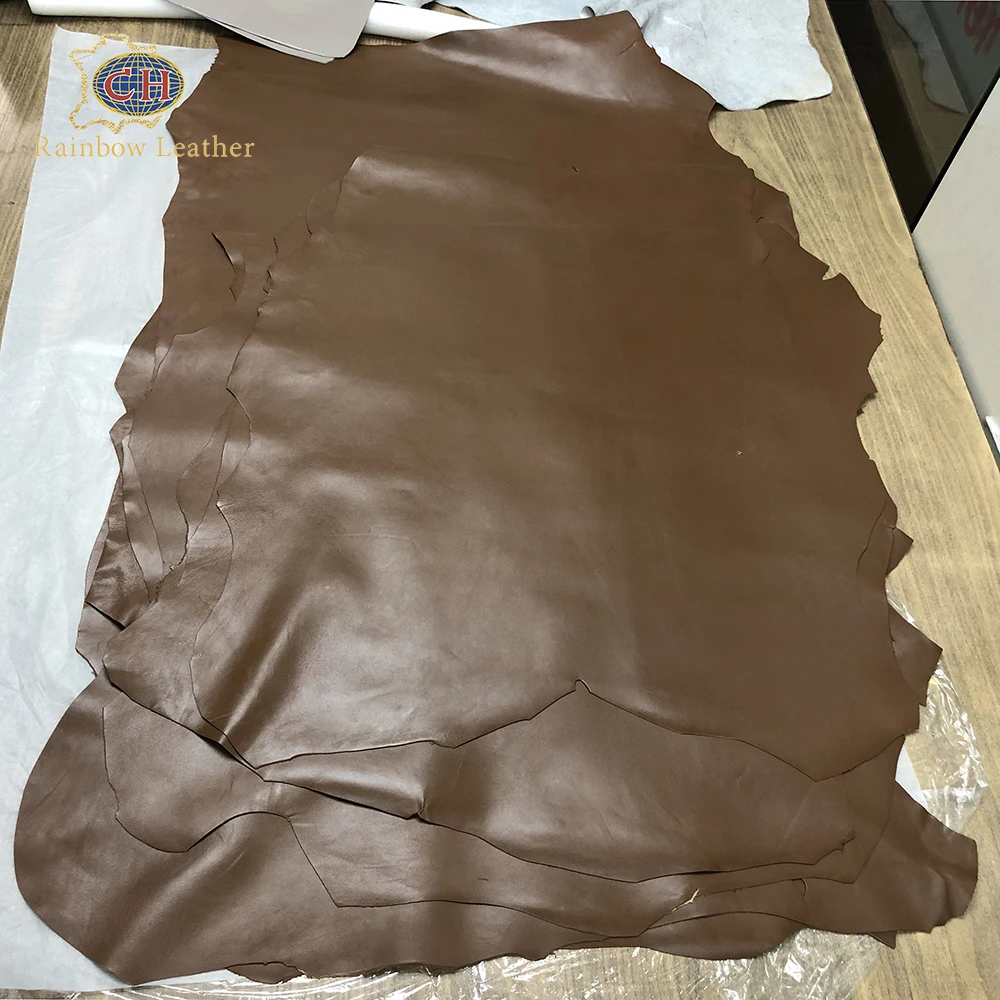 Coffee genuine leather Mixed breed sheepskin Napa full grain leather For Sandal Handbags