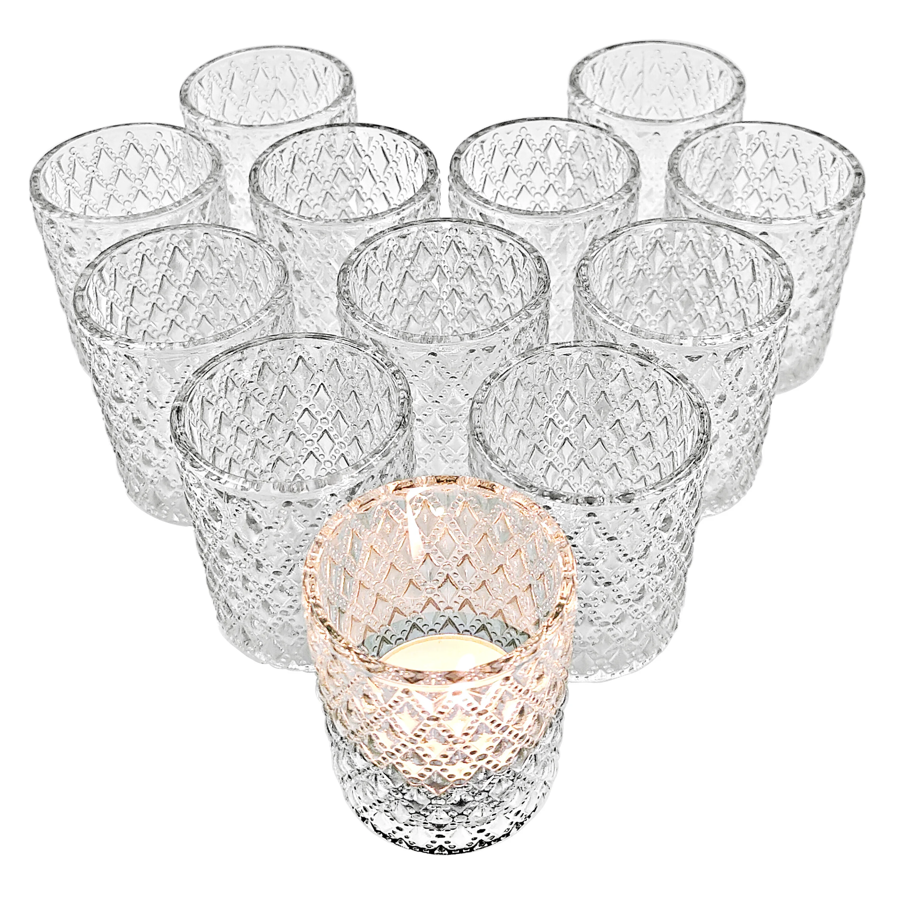 Wholesale 3Oz Transparent Glass Tealight Jar Clear Crystal Glass Cylinders for Votive Candle Holders