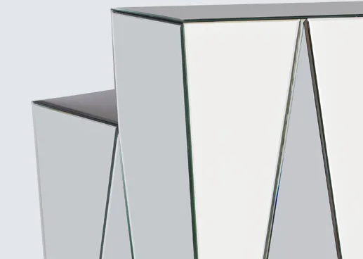 Modern Hot selling Unique Hand Painted Mirrored Furniture Clear mirror console table bar table