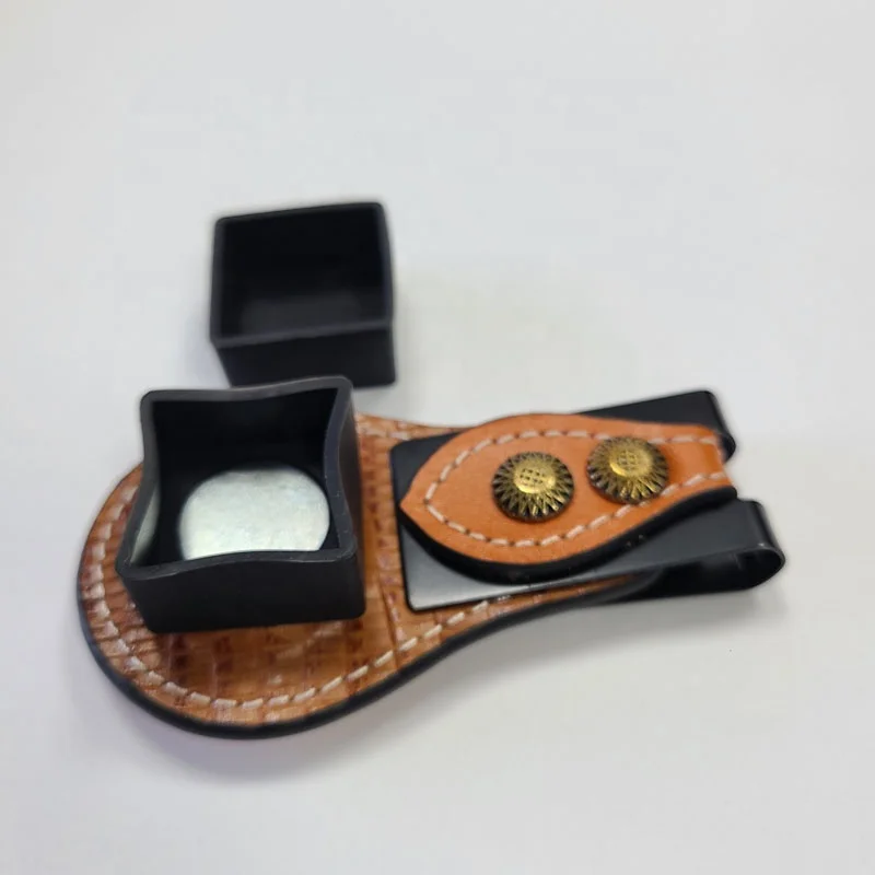 Xmlivet High quality Billiards Pool Chalks holder Leather and rubber fiber billiard accessories can customized chalks case