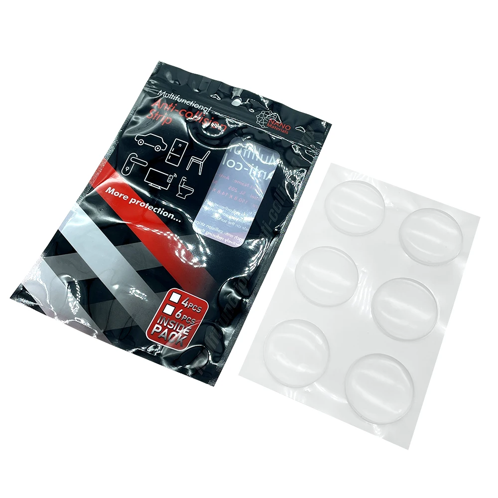 Door Knob Wall Shield, 6PCS Transparent Round Soft Rubber Guard Door Stopper Wall Protector Silencer, Stronger Self Adhesive