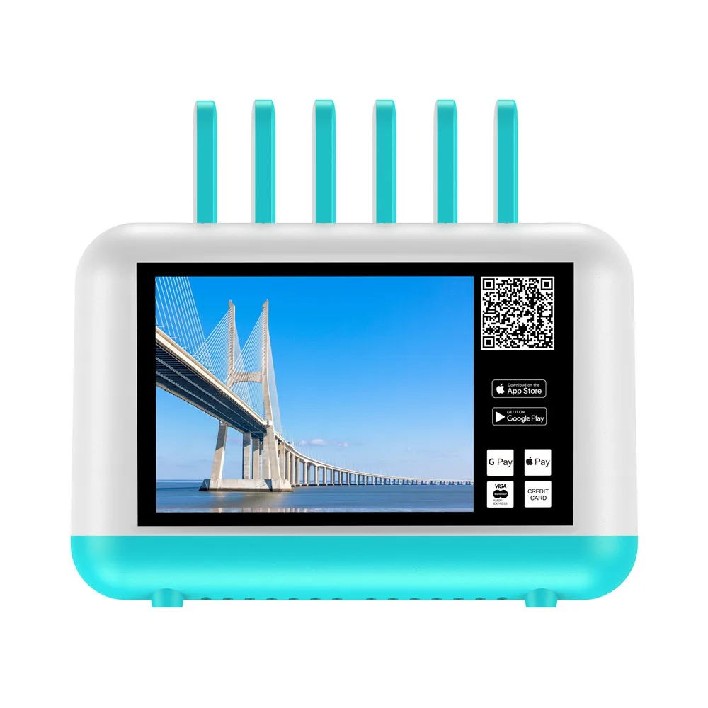 Portable 6 slots mobile phone rental power bank share station lock for restaurant hotel bar
