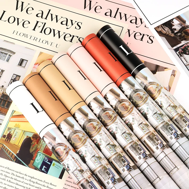 LUCIA Bouquet Wrapping Paper Thickened Waterproof Flower Wrapping Paper English Newspaper Wrapping Flower Paper LF160682