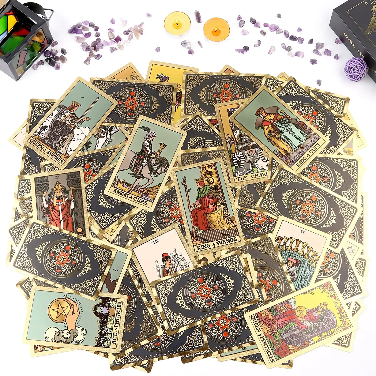 Customizable Size Gold Stamping Oracle Card 350gsm Plastic Tarot Cards Promotional Use Cheap Custom Printing Manufacturer