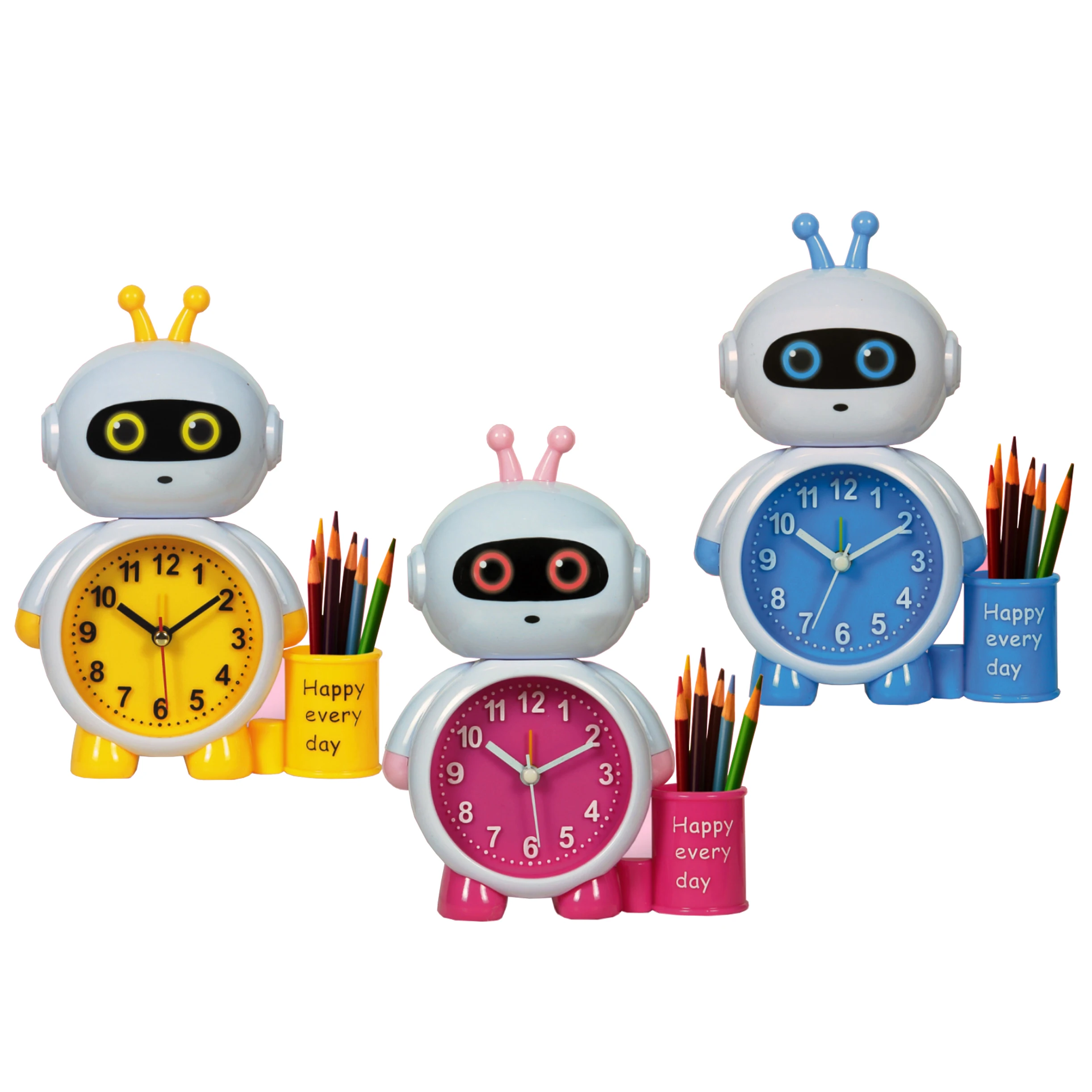 Подгузники для ручек, будильники, роботы, настольные и настольные часы, милые детские часы для подарка, домашний декор