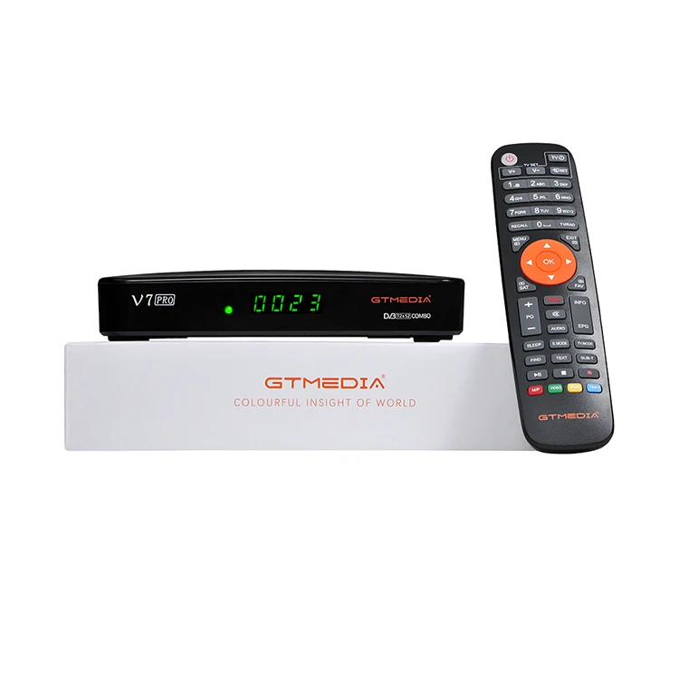  Спутниковый ресивер V7 Pro H.265 GTMEDIA PLUS с поддержкой DVB-S/S2/S2X + T/T2 BISS auto roll Full PowerVu DRE Biss key