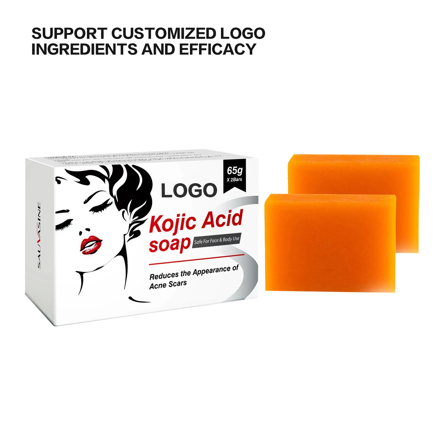 Customization Kojic Acid Soap 65g 2 PCS Enhances Skin Radiance Deep purification Handmade soap Kojic Acid Soap