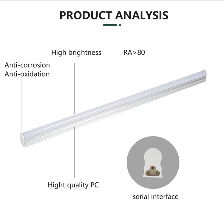 Long Life Indoor Lighting CE RoHS Aluminium PC Surface 5w 10w 14w 18w T5 Led Tube Light