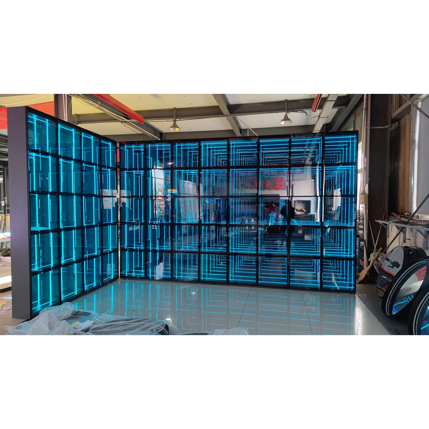 Wired DMX Infinity LED Dance Floor Illuminated Neon Mirror Wall Background Light for Stage Party KTV