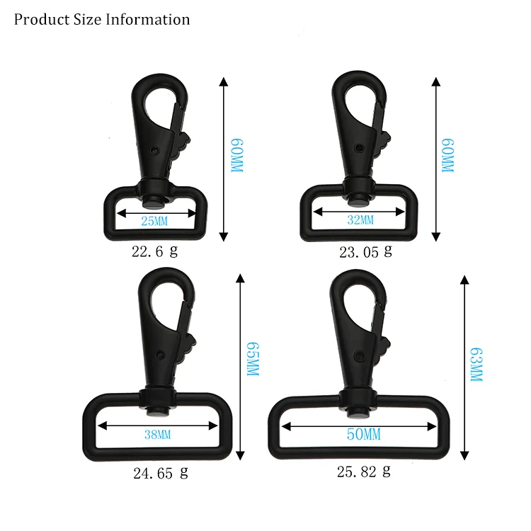trigger clip key ring hook lanyard snaps Soild carabiner for sales black metal swivel dog Popular Beautiful