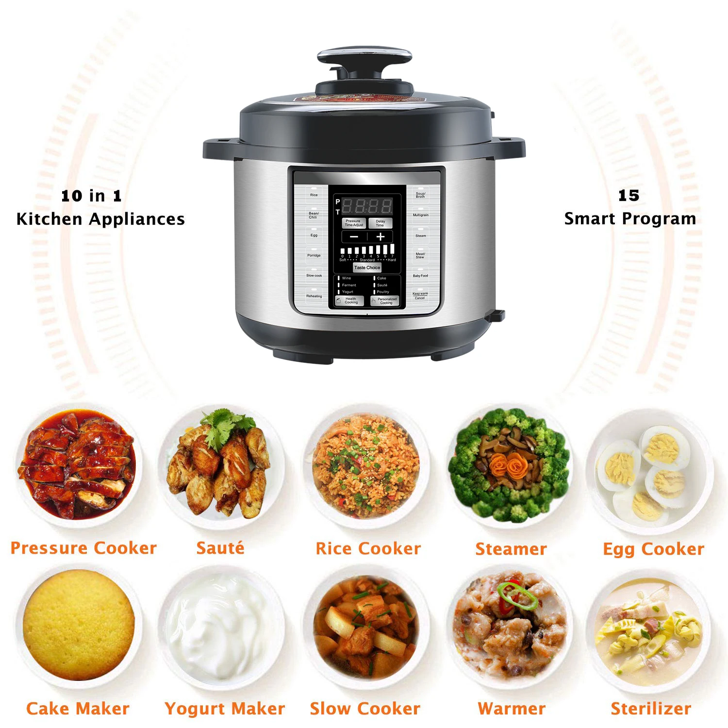 Low Prices Factory Wholesales Accessories Measure Cup Electric Multipurpose Smart Pressure Cooker Multi Functional For Kitchen