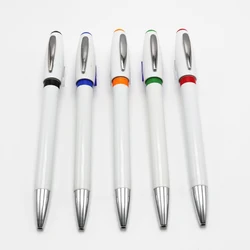 Производство, оптовая продажа, высококачественные пустые белые рекламные пластиковые шариковые ручки с логотипом клиента