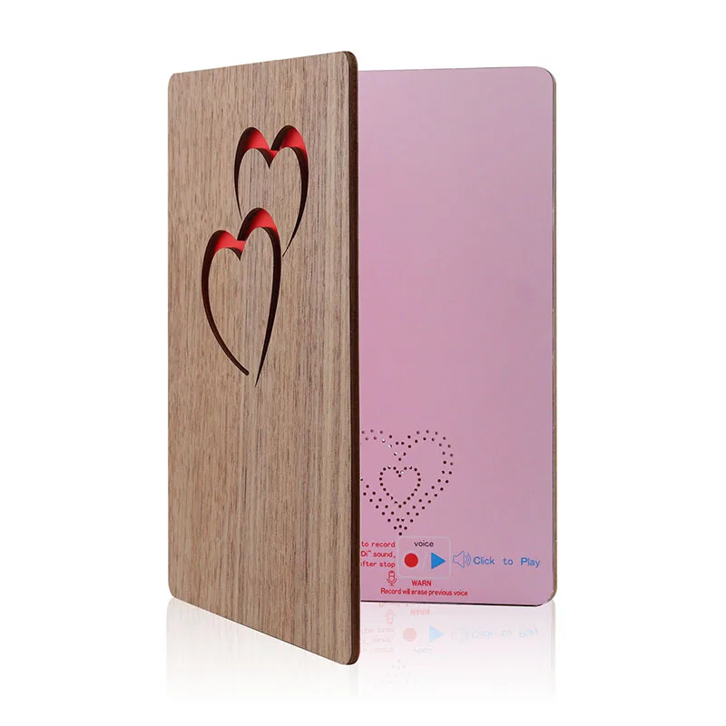 New Design Best Wishes Message Card With Heart Customize Greetings Card With Sound Audio Wish Card