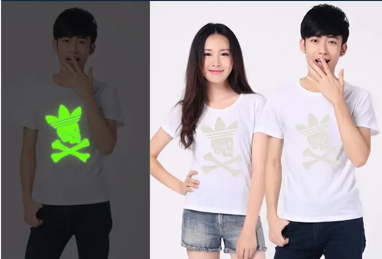 PU Glow In the Dark Heat Transfer Iron on T-shirt Clothes Custom LOGO Glow in Dark Vinyl Print  Luminous Heat Transfer-film
