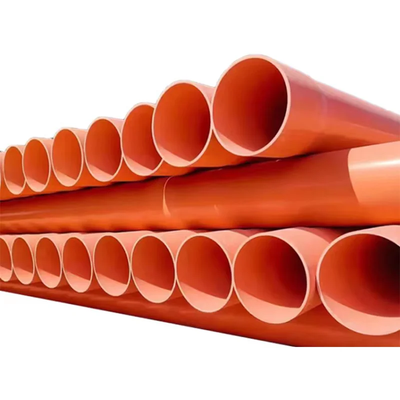 Customized Size Length Orange Smooth Engineering Cable Protective CPVC Power Pipe Plumbing Fittings Moulded Processed CPVC