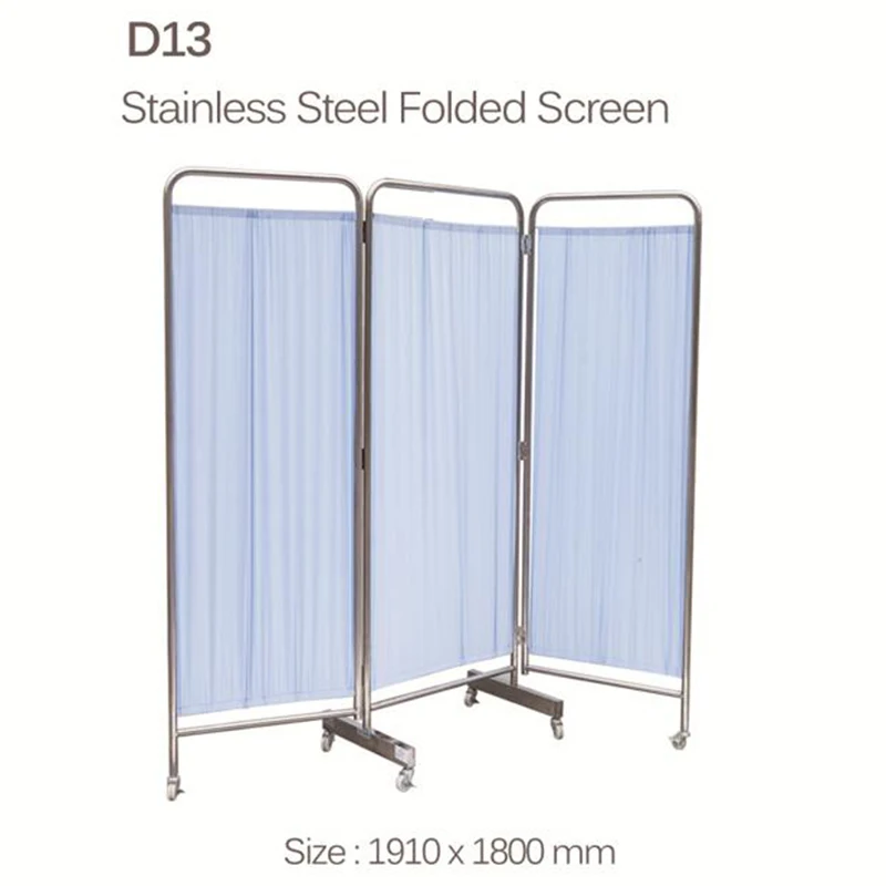 Hospital furniture foldable stainless steel hospital ward folding screen