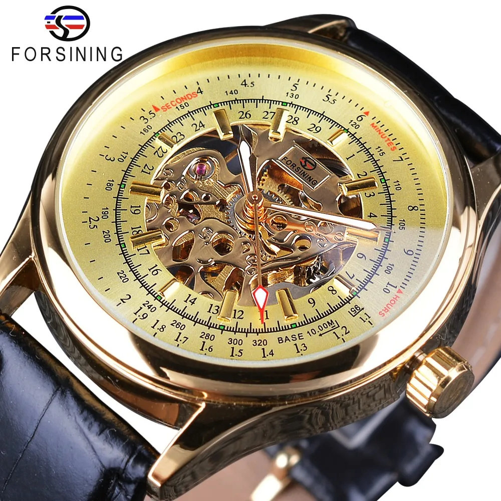 
Forsinong Golden Transparent Luxury Luminous Hands Men Watches Top Brand Luxury Mechanical Creative Business Male Skeleton Watch 