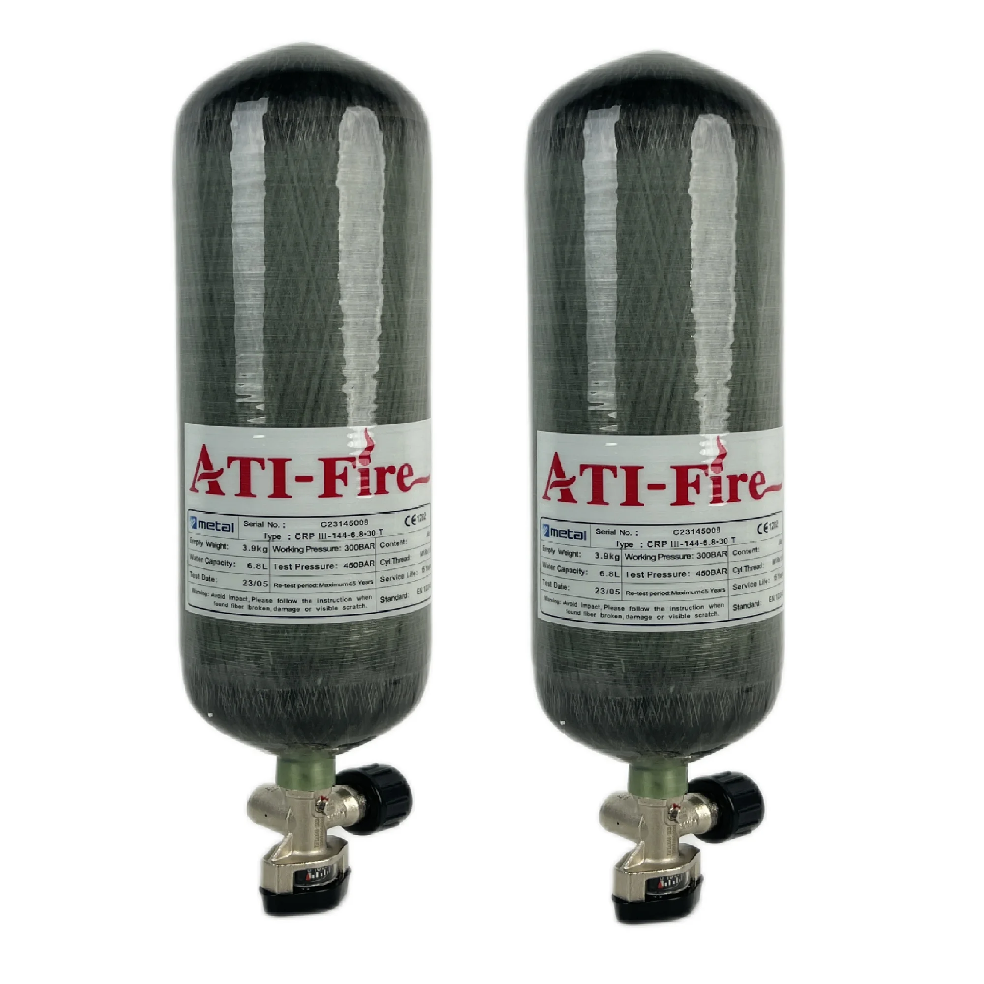 ATI-FIRE Firefighting Self-Contained Breathing Apparatus Air Cylinder 6.8L firefighter SCBA CE EN ISO