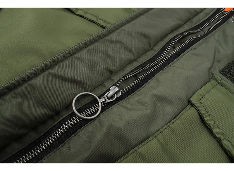 2020  Army Green Warm Zipper Pockets Winter Coat Female Jacket Women Cropped Bomber Jackets
