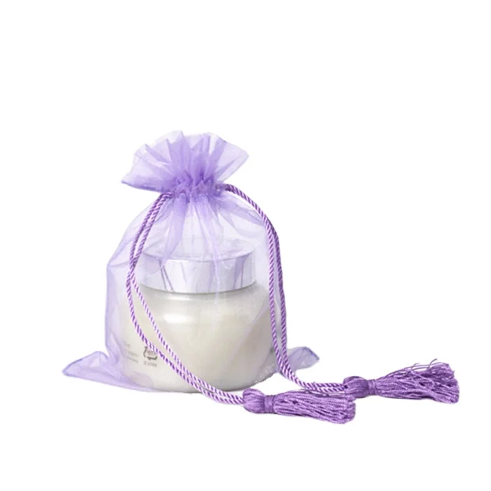 Eyelash makeup brush extra large cheap organza wedding candy organza bags drawstring