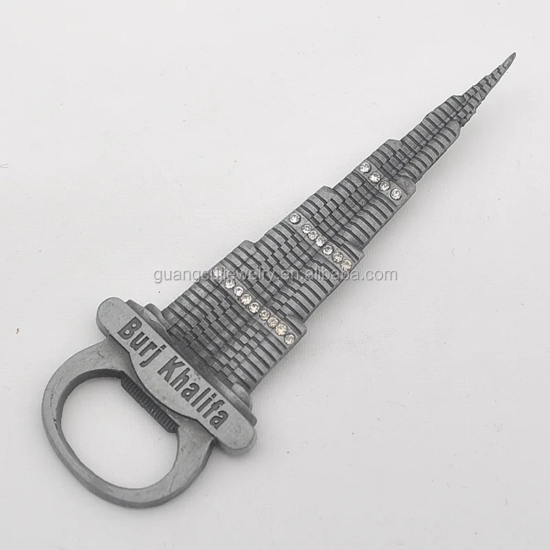 Wholesale Custom logo Lebanon Cyprus Burj Khalifa Tower Souvenir bottle opener fridge magnet
