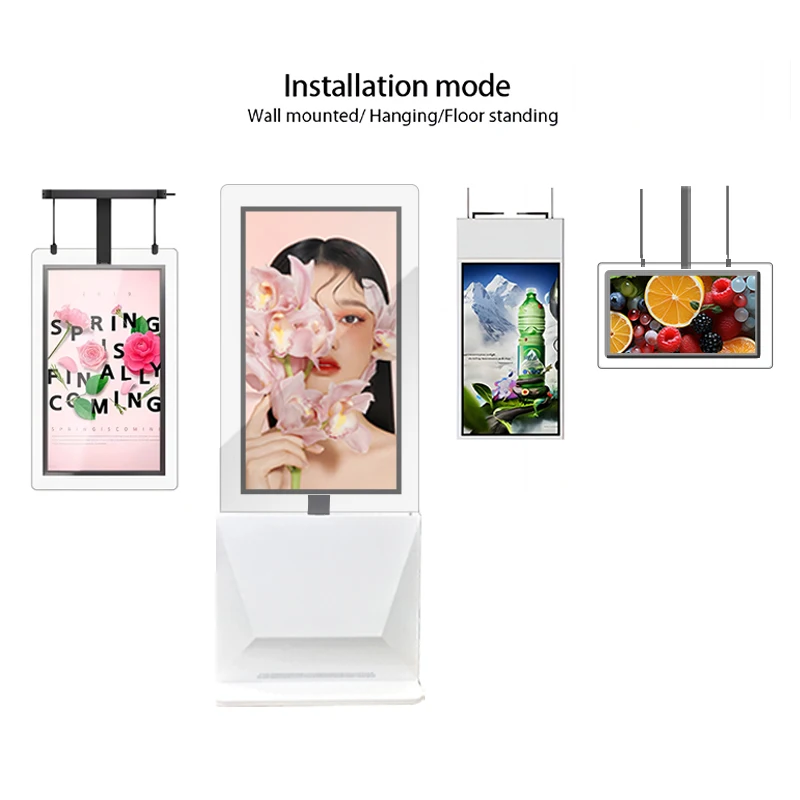 43 49 55 Inch Acrylic Ultra-Thin Retail Store Digital Advertising Player Floor Standing Double Sided Digital Signage Display