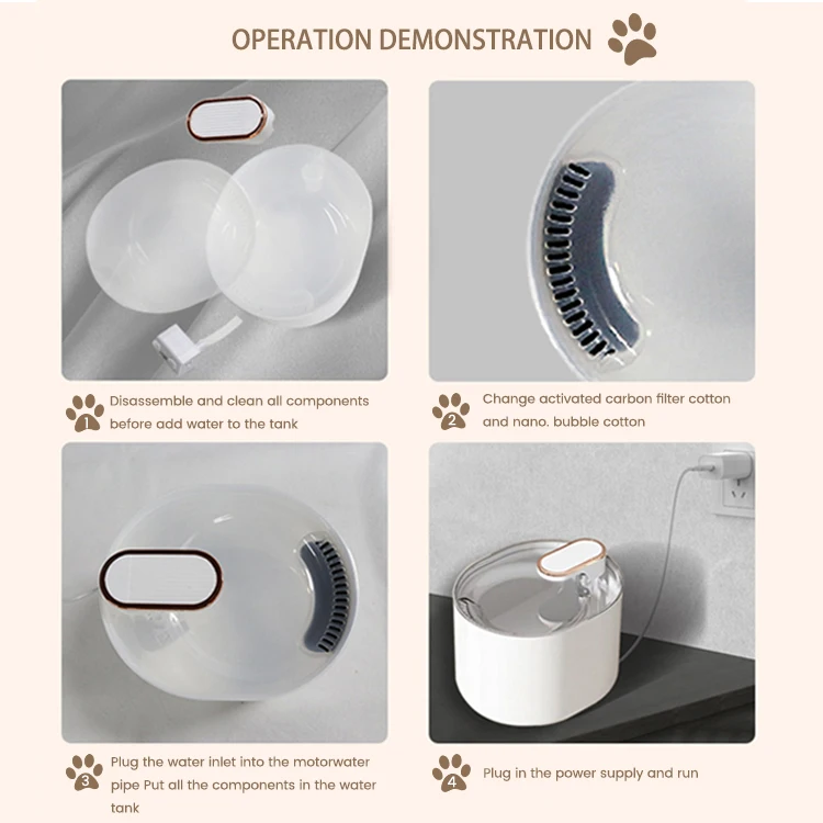 OEM 3L Water Fountain Smart Pet Water Dispenser Automatic Circulation Strong Filtration Cat Drinking Fountain Ultra Quiet