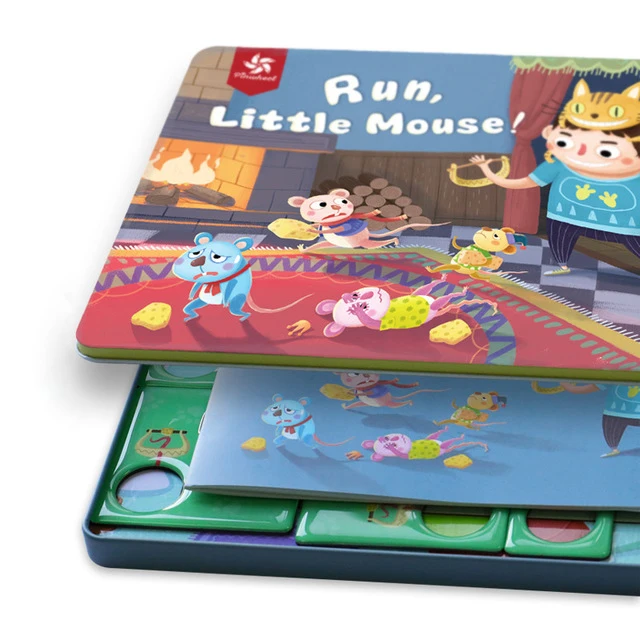 Pinwheel Kids Magnetic 3D Maze Puzzle Toy Parent-child Game Table Run Little Mouse Board Game